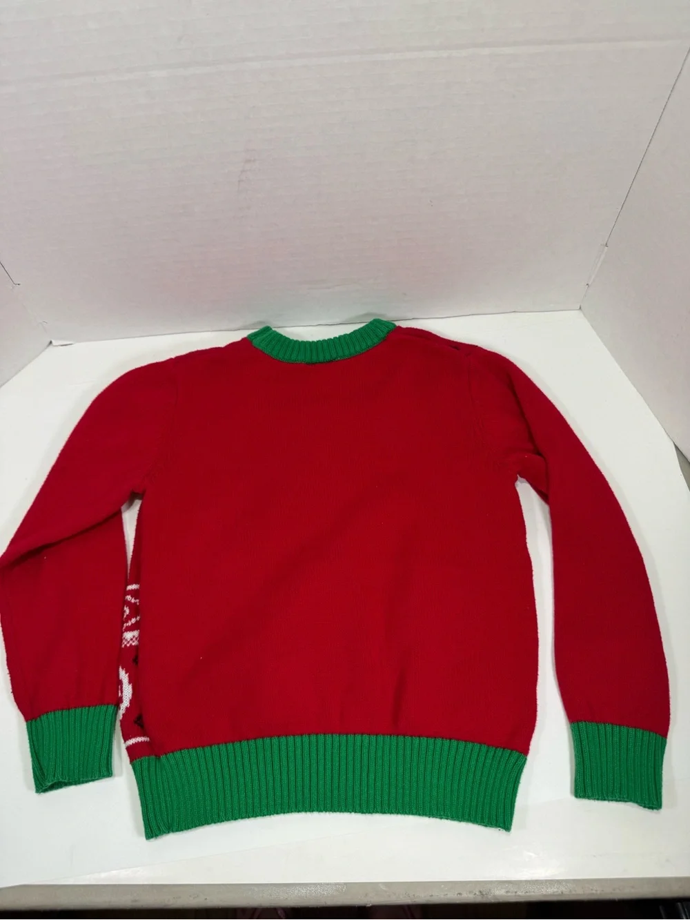 Spiderman Red Knit Crewneck with Green Trim